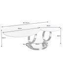 DANCING RINGS exkluzív kerámia dohányzóasztal - fehér