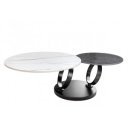 DANCING RINGS exkluzív kerámia dohányzóasztal - fehér/antracit