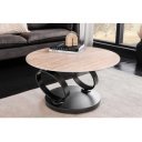 DANCING RINGS exkluzív kerámia dohányzóasztal - travertin/rozsda