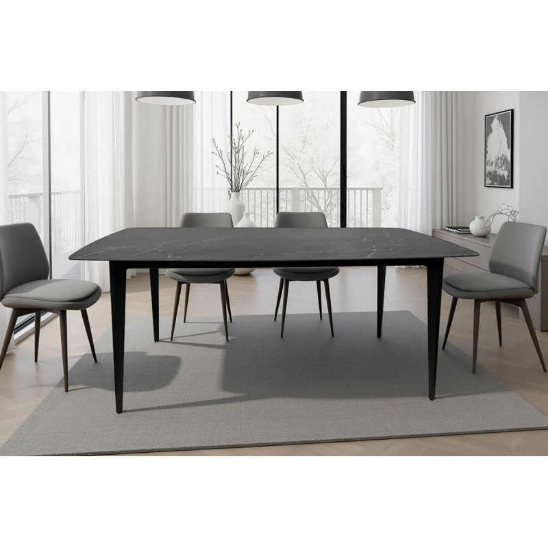 MILANO design kerámia étkezőasztal - 160/180cm - antracit