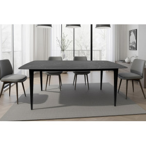 MILANO design kerámia étkezőasztal - 160/180cm - antracit Étkezőasztalok