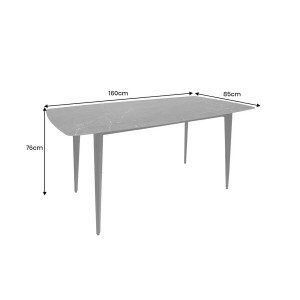 MILANO design kerámia étkezőasztal - 160/180cm - antracit