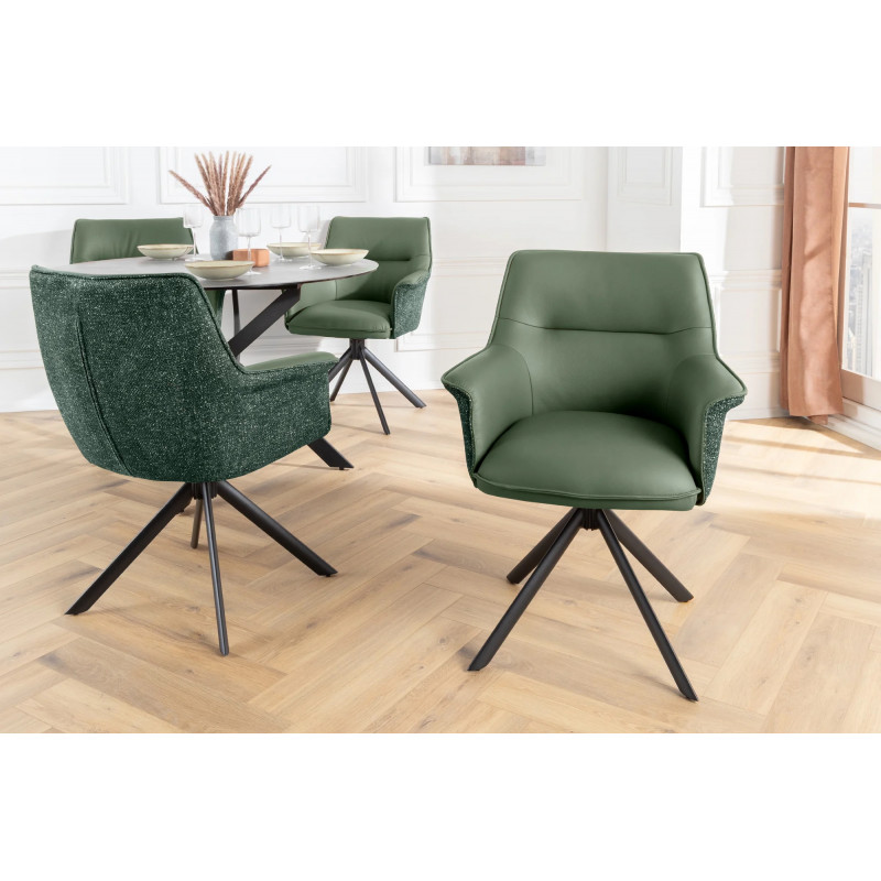 LEGRAND prémium bőr/szövet szék - zöld