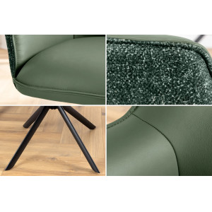 LEGRAND prémium bőr/szövet szék - zöld