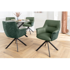 LEGRAND prémium bőr/szövet szék - zöld