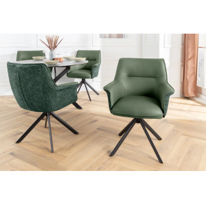 LEGRAND prémium bőr/szövet szék - zöld INVICTA