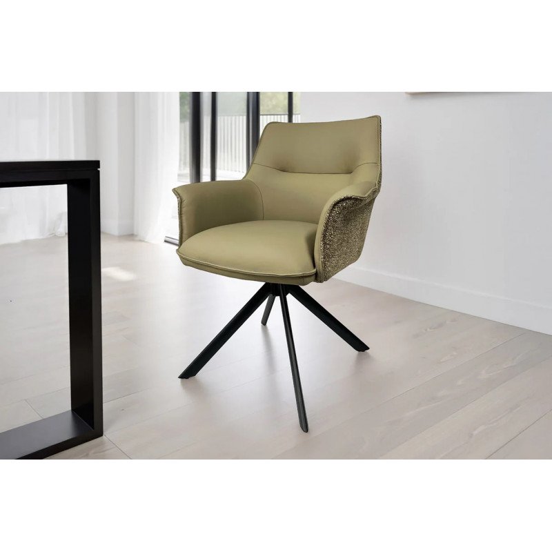 LEGRAND prémium bőr/szövet szék - taupe