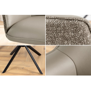 LEGRAND prémium bőr/szövet szék - taupe