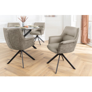 LEGRAND prémium bőr/szövet szék - taupe