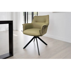 LEGRAND prémium bőr/szövet szék - taupe INVICTA