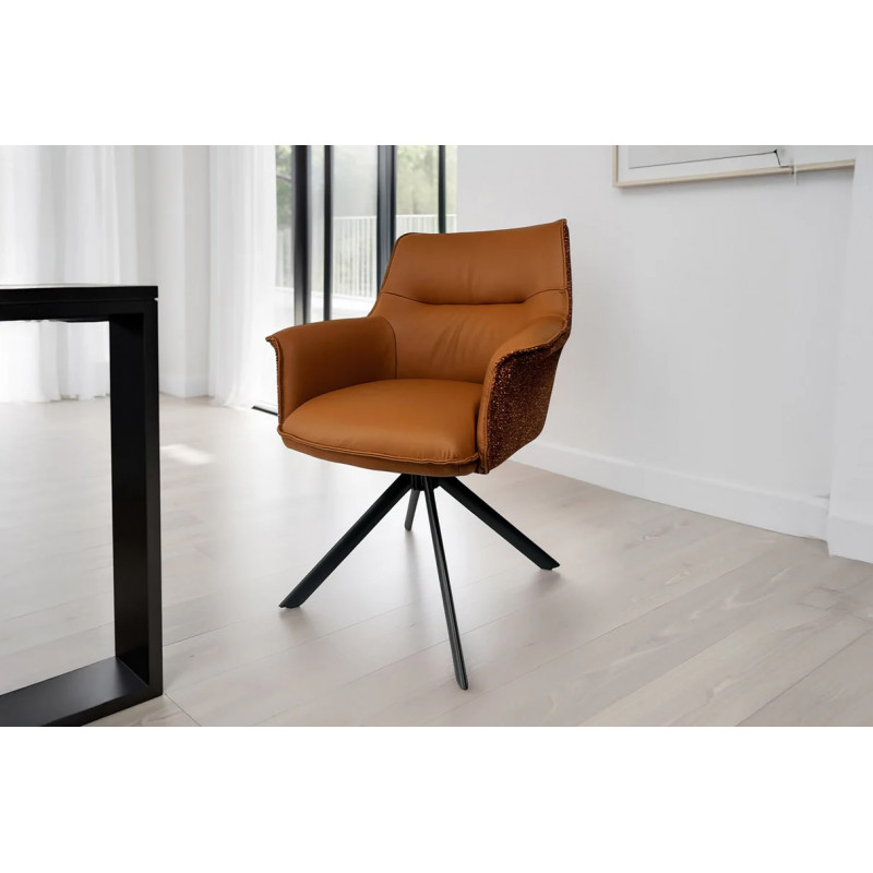 LEGRAND prémium bőr/szövet szék - barna