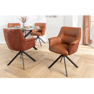 LEGRAND prémium bőr/szövet szék - barna INVICTA