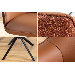 LEGRAND prémium bőr/szövet szék - barna