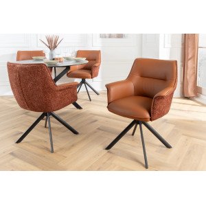 LEGRAND prémium bőr/szövet szék - barna INVICTA