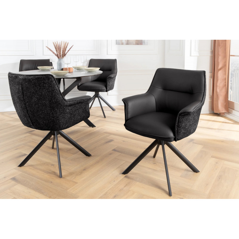 LEGRAND prémium bőr/szövet szék - fekete