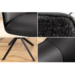 LEGRAND prémium bőr/szövet szék - fekete