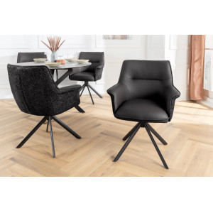 LEGRAND prémium bőr/szövet szék - fekete