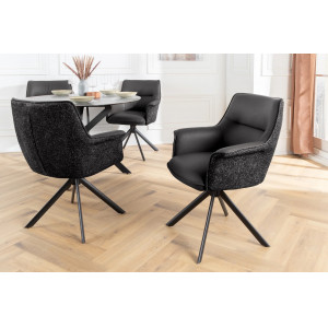 LEGRAND prémium bőr/szövet szék - fekete