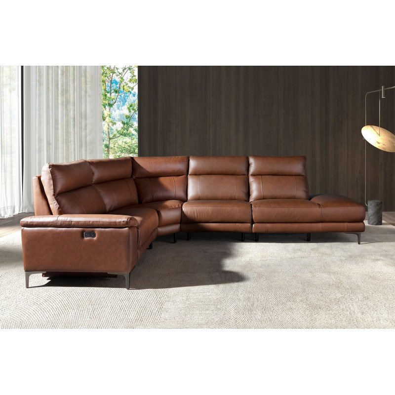 TOVARA prémium bőr relax sarokkanapé - jobbos