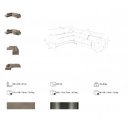 TALISMA prémium bőr relax sarokkanapé- taupe - balos