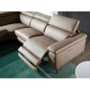 TALISMA prémium bőr relax sarokkanapé- taupe - balos