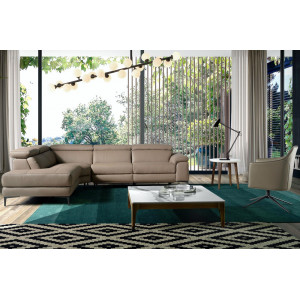 TALISMA prémium bőr relax sarokkanapé- taupe - balos Angel Cerdá