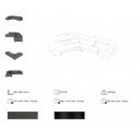 TALISMA prémium bőr relax sarokkanapé- szürke - balos