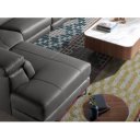 TALISMA prémium bőr relax sarokkanapé- szürke - balos