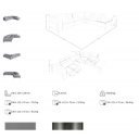 PAVENTO prémium bőr relax sarokkanapé- szürke - jobbos