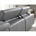 PAVENTO prémium bőr relax sarokkanapé- szürke - jobbos