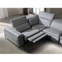 PAVENTO prémium bőr relax sarokkanapé- szürke - jobbos