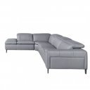 PAVENTO prémium bőr relax sarokkanapé- szürke -balos