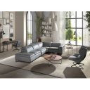 PAVENTO prémium bőr relax sarokkanapé- szürke -balos