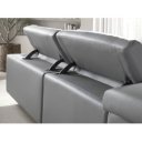 PAVENTO prémium bőr relax sarokkanapé- szürke -balos