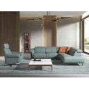 MINERVA prémium bőr relax sarokkanapé- türkiz - jobbos