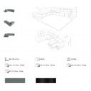 MINERVA prémium bőr relax sarokkanapé- türkiz - balos