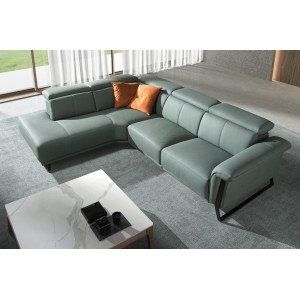 MINERVA prémium bőr relax sarokkanapé- türkiz - balos Angel Cerdá