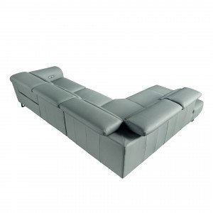 MINERVA prémium bőr relax sarokkanapé- türkiz - balos