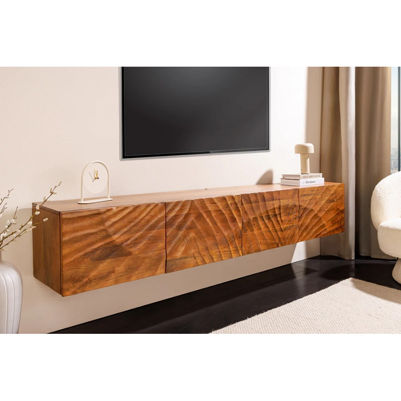 ELIXYR design mangófa fali TV-szekrény - 200cm - barna
