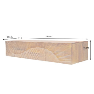 ELIXYR design mangófa fali TV-szekrény - 200cm - barna