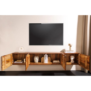 ELIXYR design mangófa fali TV-szekrény - 200cm - barna