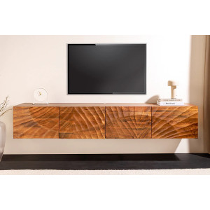 ELIXYR design mangófa fali TV-szekrény - 200cm - barna