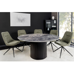 UNIQUE ROUND design kerámia étkezőasztal - 120cm - szürke Étkezőasztalok