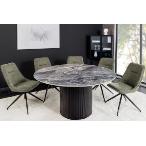 UNIQUE ROUND design kerámia étkezőasztal - 120cm - szürke