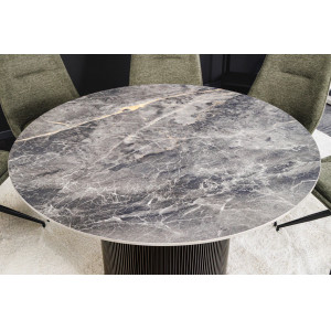 UNIQUE ROUND design kerámia étkezőasztal - 120cm - szürke