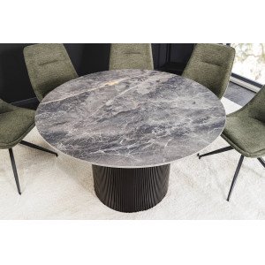 UNIQUE ROUND design kerámia étkezőasztal - 120cm - szürke
