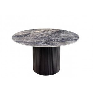 UNIQUE ROUND design kerámia étkezőasztal - 120cm - szürke