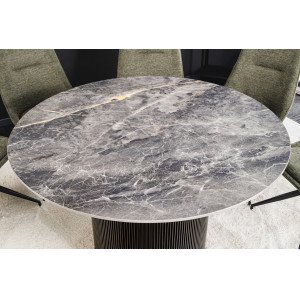 UNIQUE ROUND design kerámia étkezőasztal - 120cm - szürke
