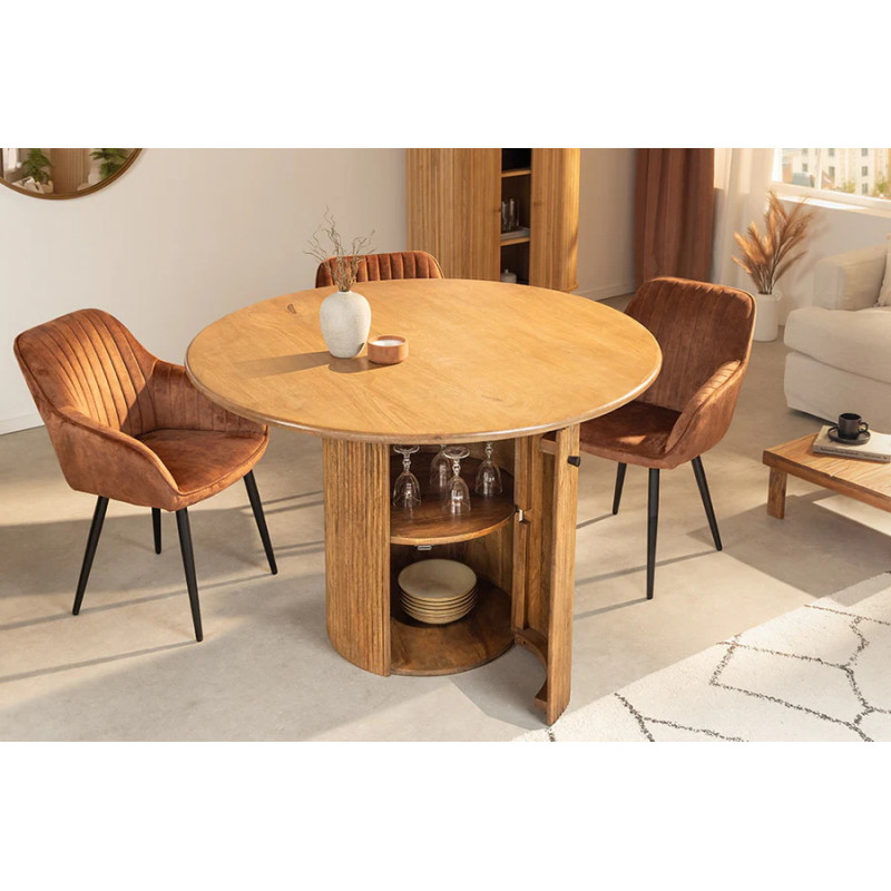 TRES CHIC különleges mangófa étkezőasztal - 120cm
