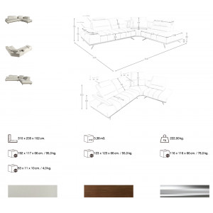 LUMERA prémium bőr sarokkanapé - jobbos kivitel